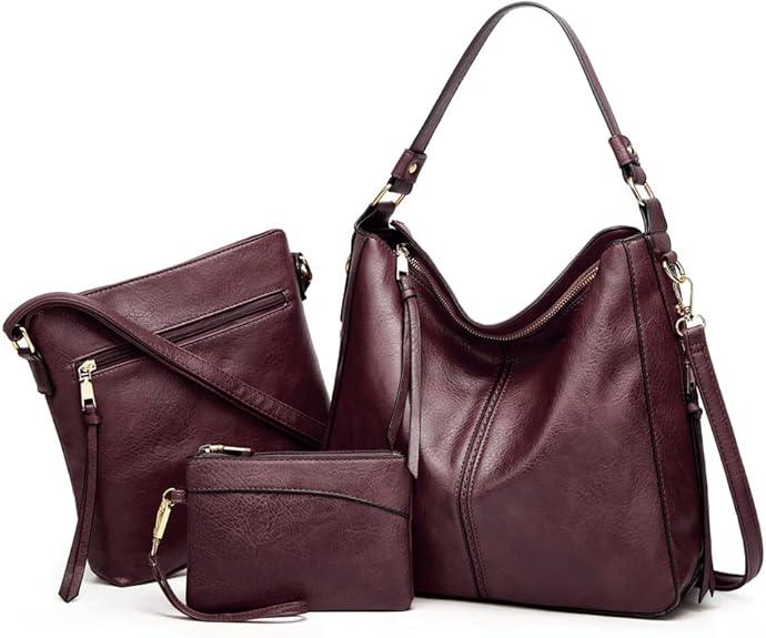 Montenaro Leather Handbag Set for Women – Stylish 3-Bag Kit for Every Occasion