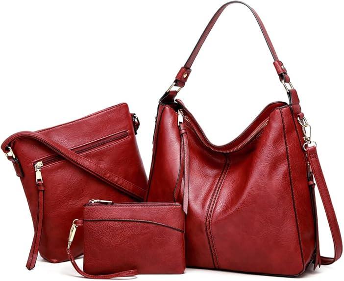 Montenaro Leather Handbag Set for Women – Stylish 3-Bag Kit for Every Occasion