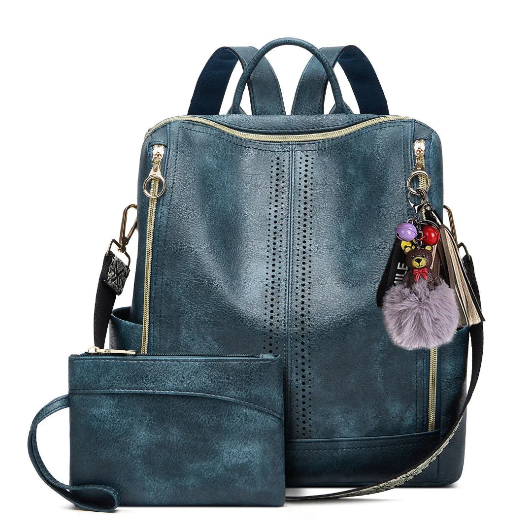 Montenaro Women’s Leather Convertible Backpack – Timeless Elegance & Everyday Functionality