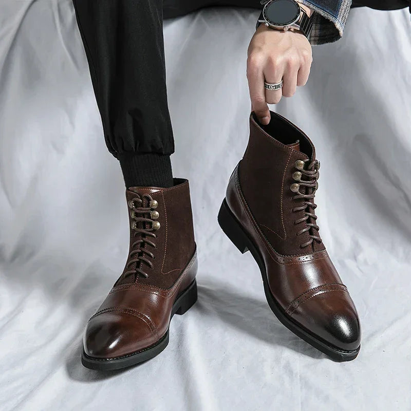 Motenaro Men’s Leather Boots – Handcrafted Elegance in Genuine Leather