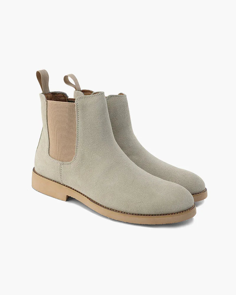 Botas Chelsea de ante para hombre Motenaro: Elegancia clásica en negro y comodidad para el día a día.