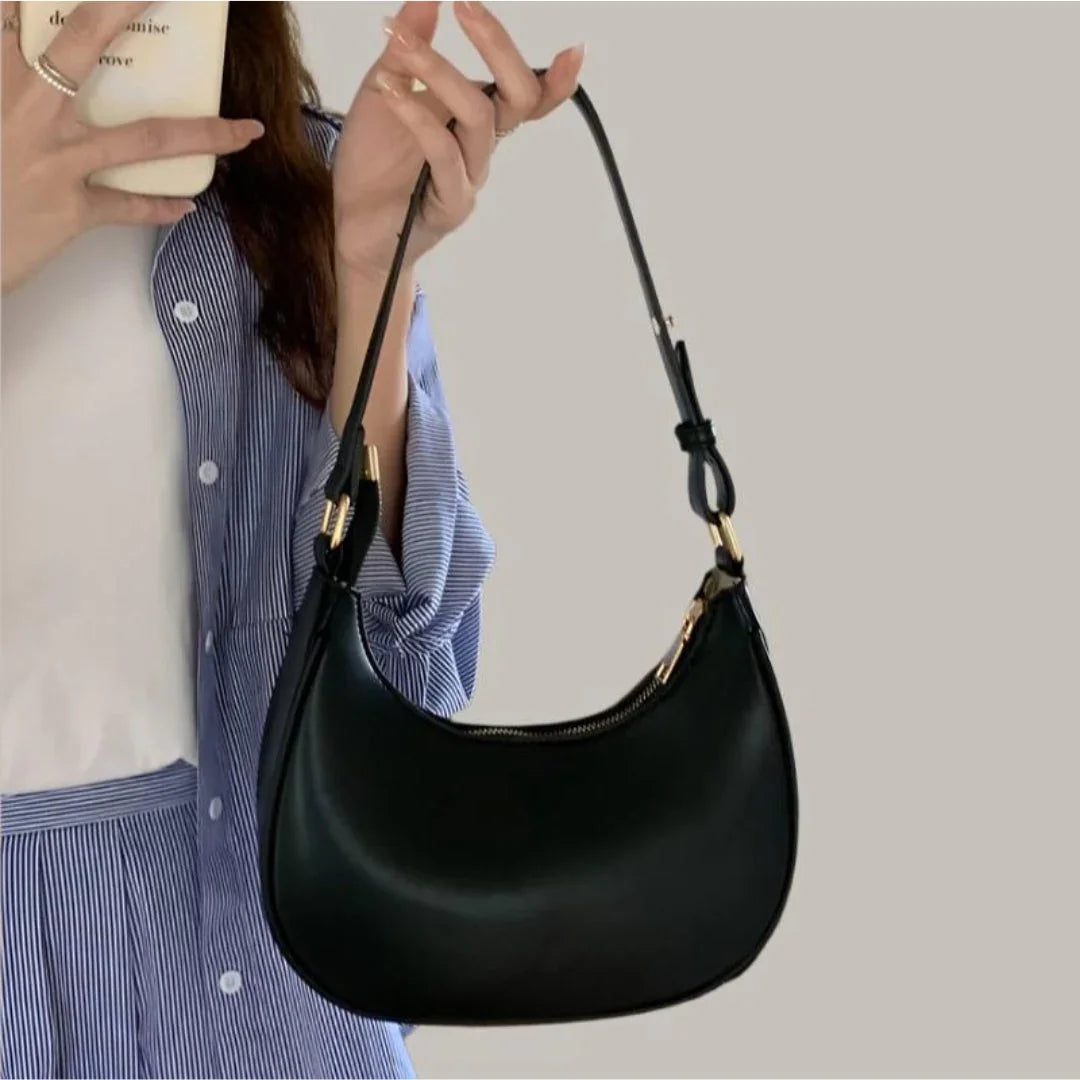 Bolso de hombro de piel auténtica para mujer: elegancia atemporal y sofisticación para el día a día