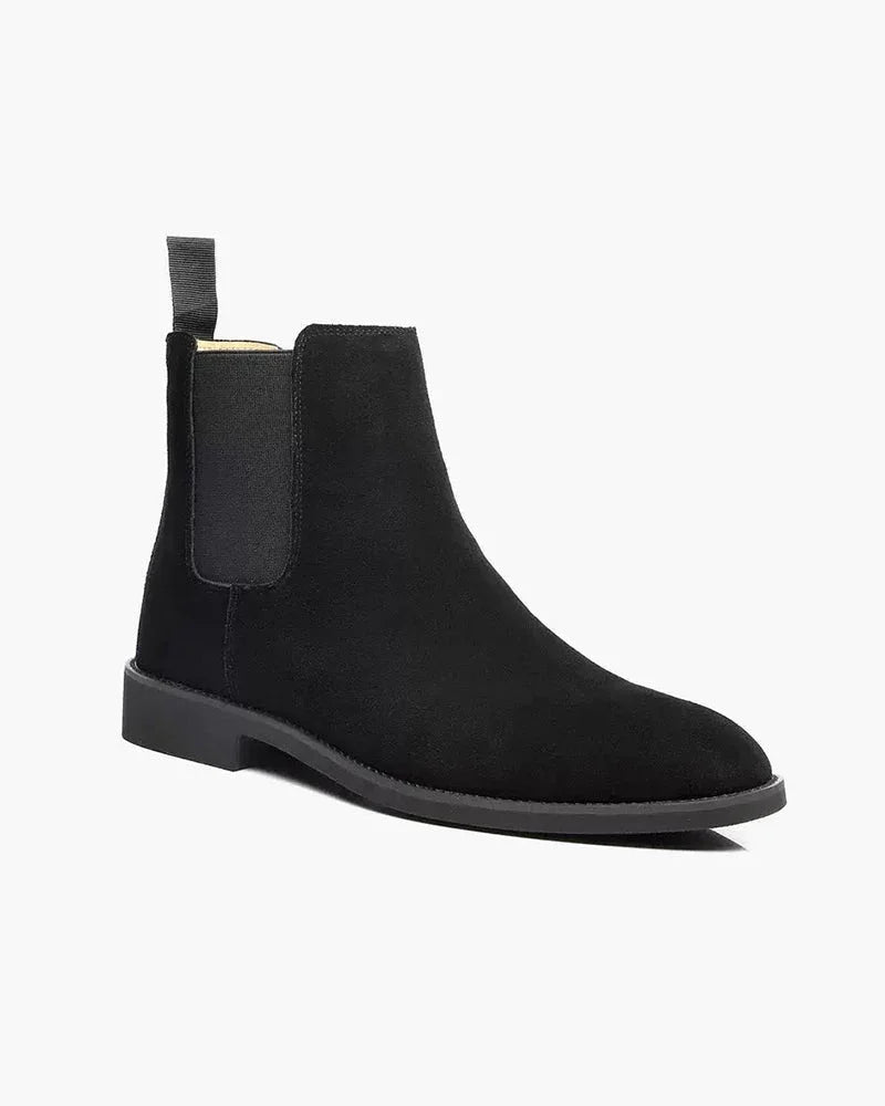 Botas Chelsea de ante para hombre Motenaro: Elegancia clásica en negro y comodidad para el día a día.