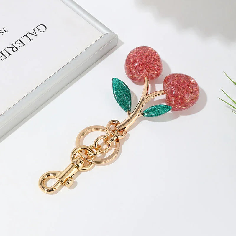 Cherry Bag Pendant Keychain – Exquisite Metal Car & Bag Charm