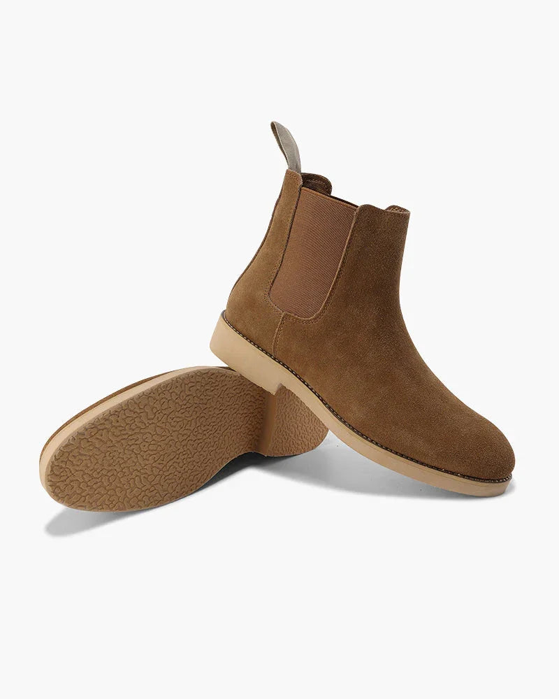 Botas Chelsea de ante para hombre Motenaro: Elegancia clásica en negro y comodidad para el día a día.