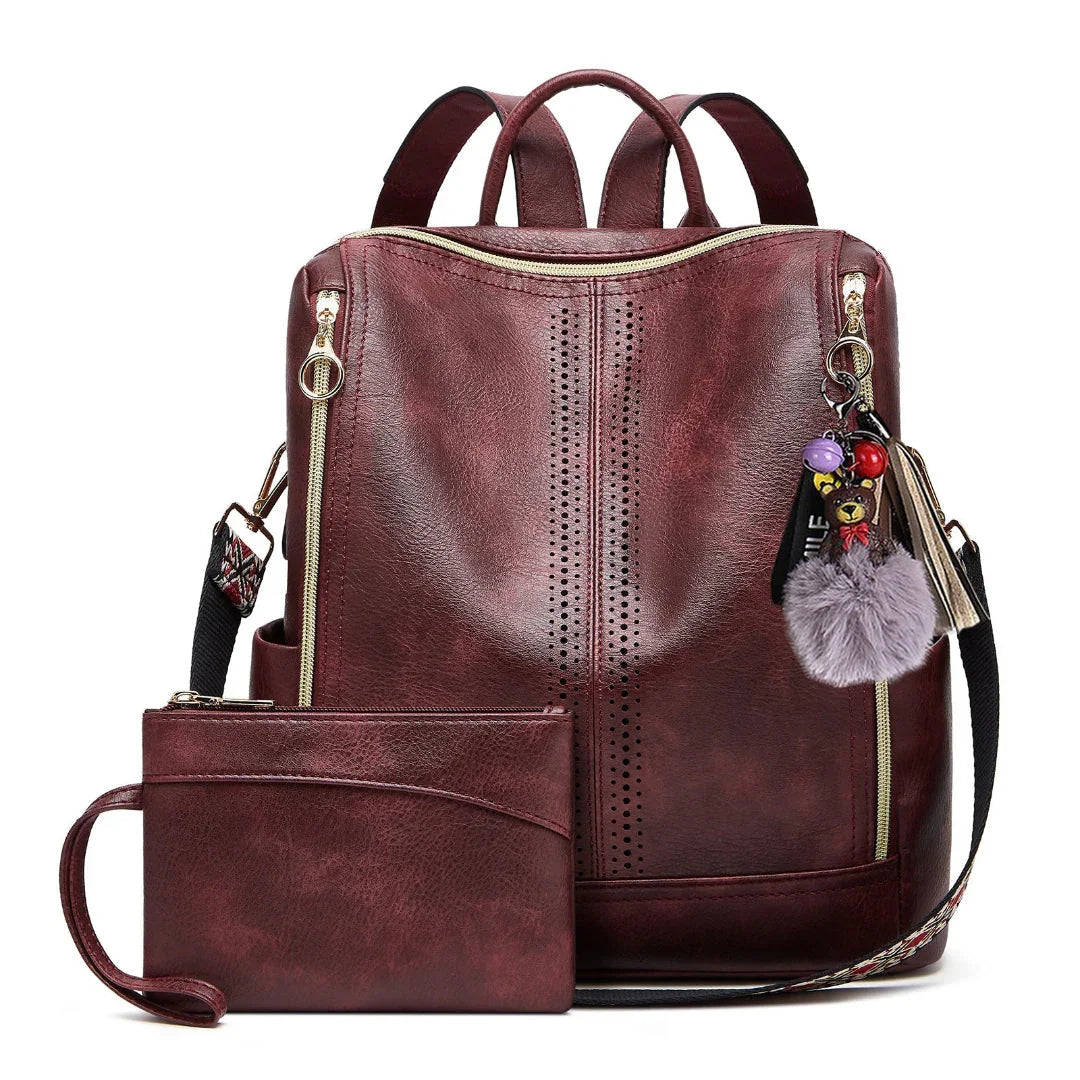 Montenaro Women’s Leather Convertible Backpack – Timeless Elegance & Everyday Functionality
